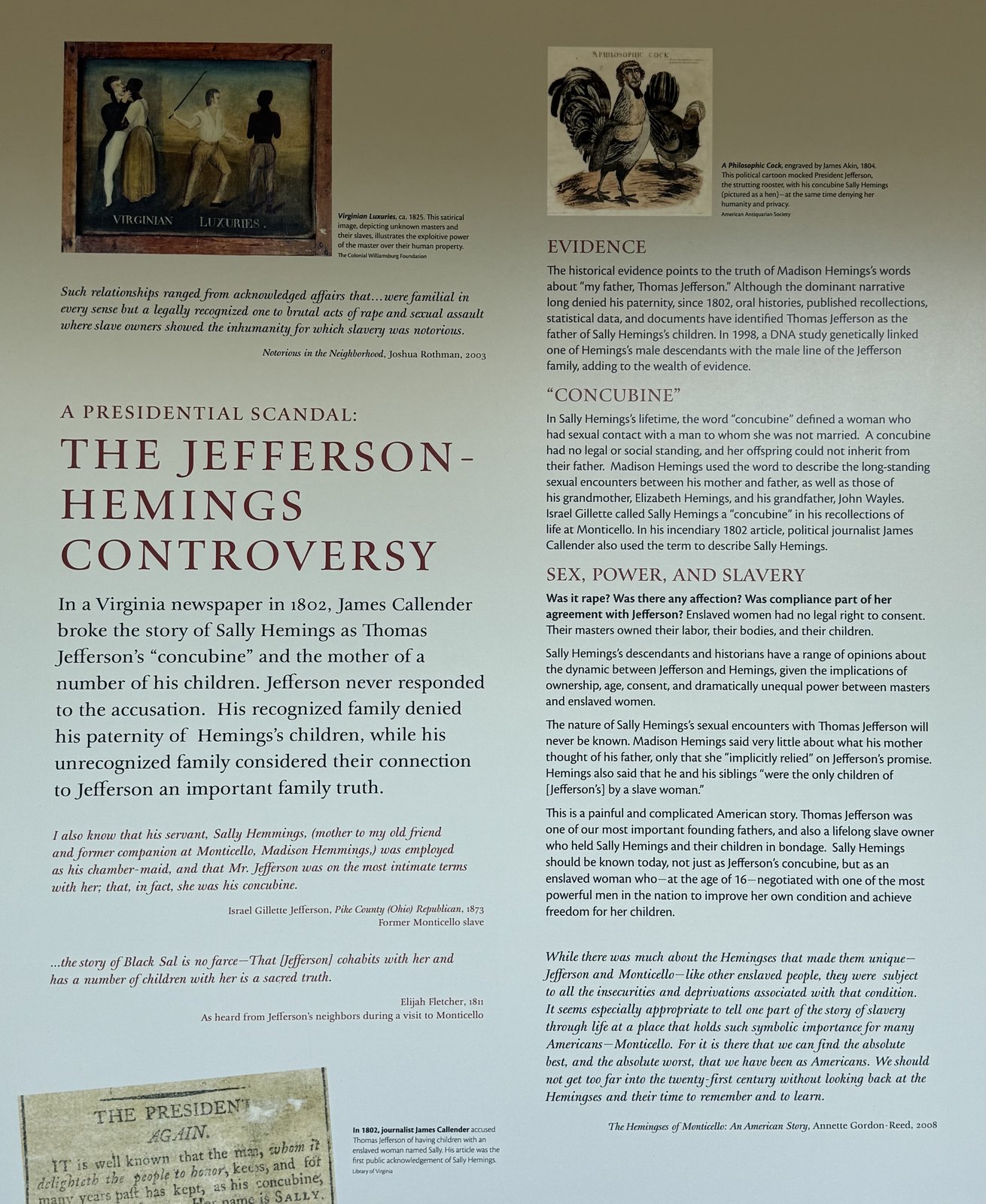 Monticello exhibit: the Jefferson–Hemings controversy
