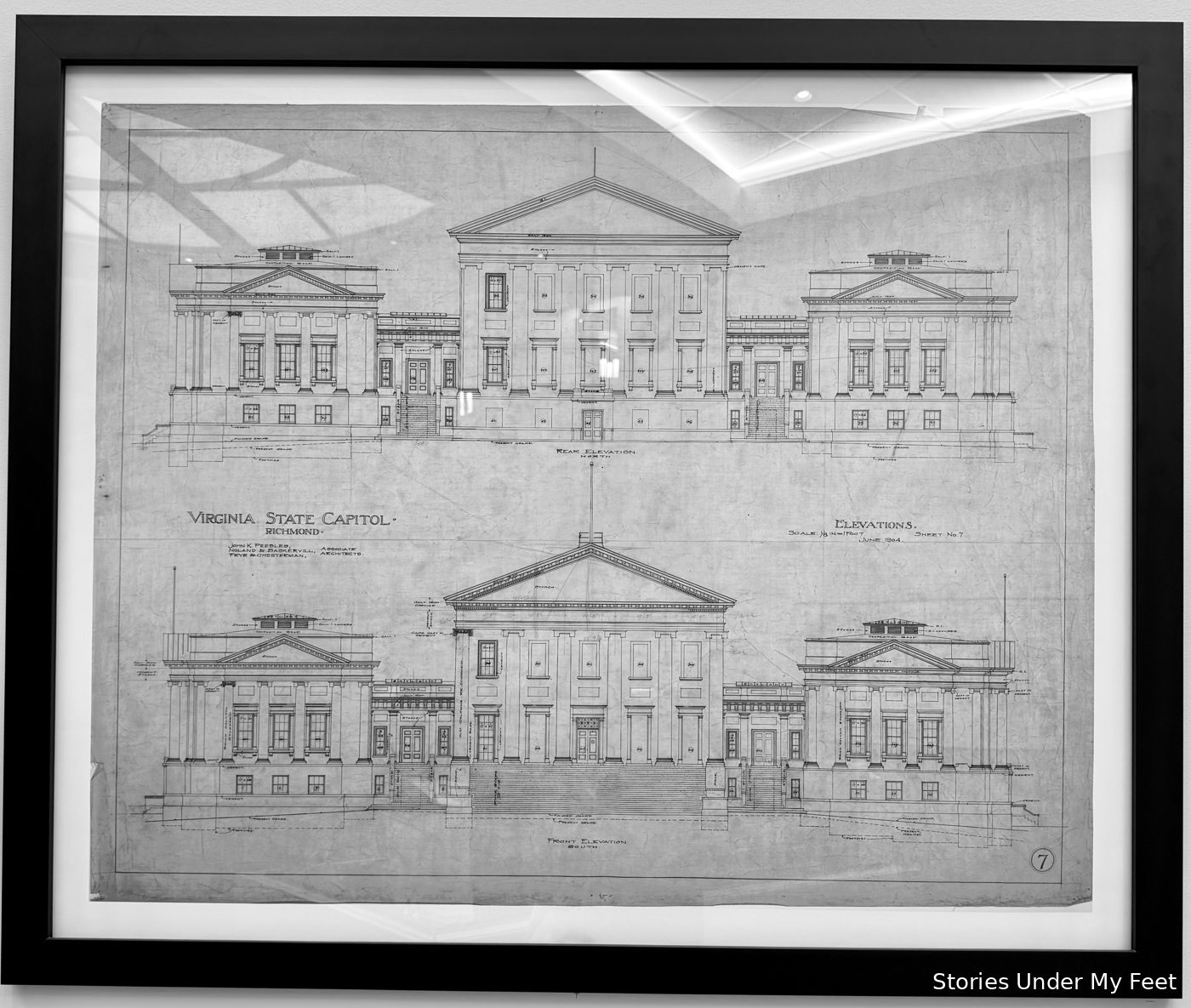 Jefferson's own elevation drawing of the Virginia State Capitol